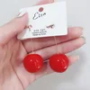 New Cute Simulation Red Cherry earrings Sweet Resin Hot Sale Gold ColorFor Women Girl Student Fruit 1Pair Earring Gift ► Photo 3/6