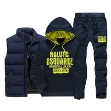 

Letter Brand Printing Hoodie Sweatshirt Men's / Women's Hooded Casual Cotton Sweatshirt Tracksuit 3PC Male Jacket+Pant Hip Hop
