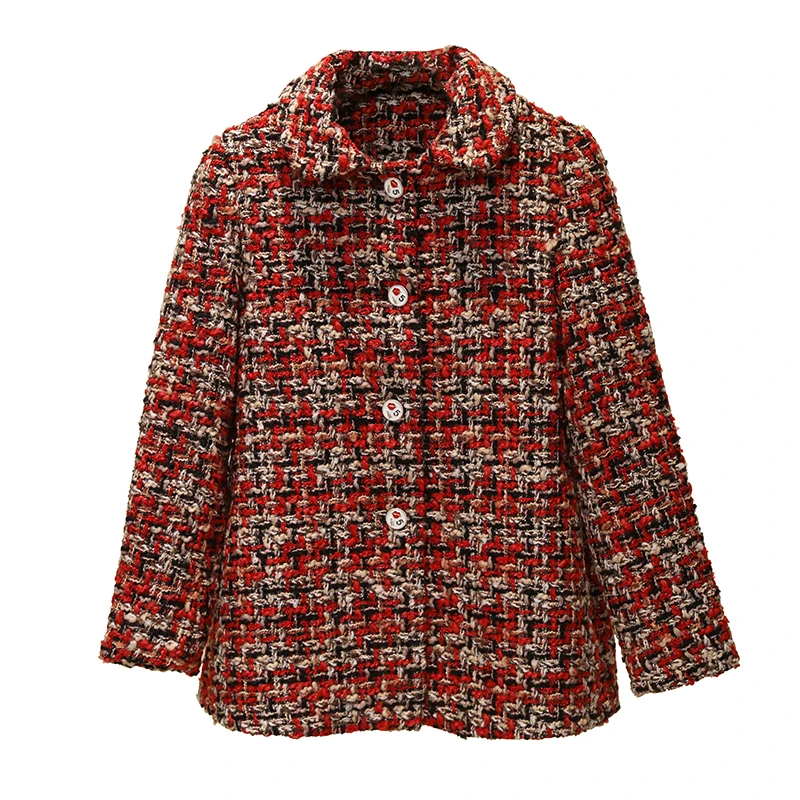 

Brand fashion women's high-end luxury winter slim casual red ocean wool coat