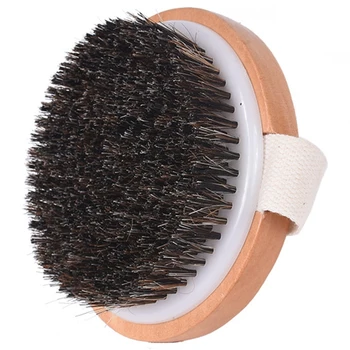 

Body Brush Dry Skin Brushing Body Massage Brush Wooden Bath Shower Bristle Horse Hair Massage Exfoliating Brush