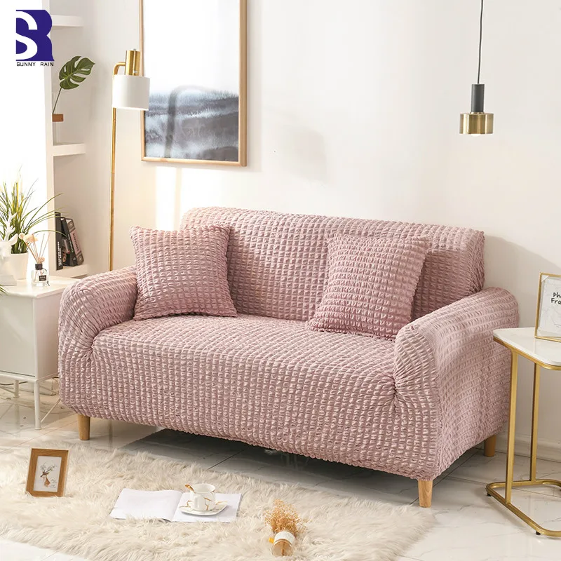SunnyRain 1 Piece розовый I Shape чехлы для диванов универсальные гостиной стрейч Sovers