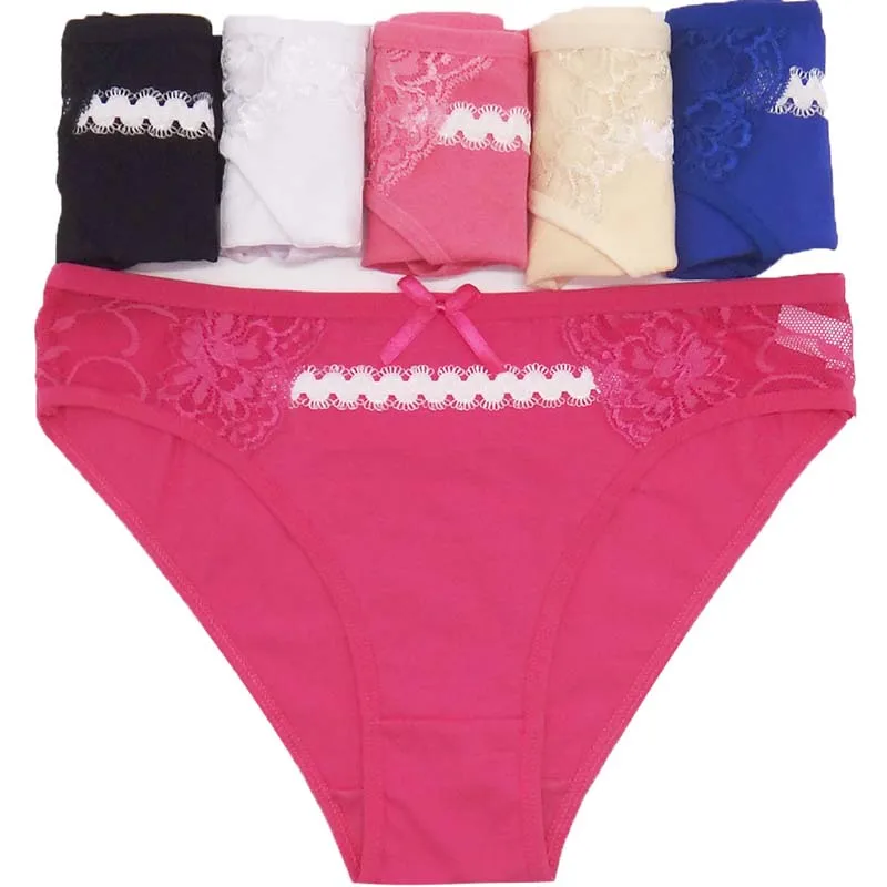 

Moonflme 5 pcs/lots New Arrival 6 Color Cotton Womens Panties Underwear Lingerie 89149