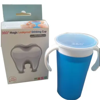 

Baby Learning Drinking Cup 360 Degree Water Milk Straw Bottle with Handle Leak-proof Safe Learn Drink Training Cup