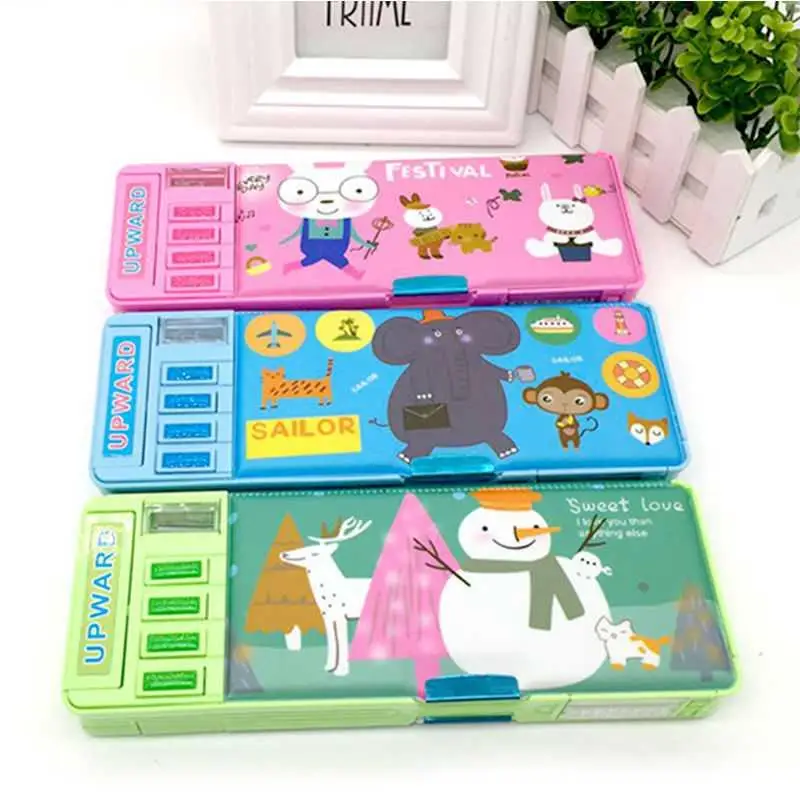 Large Capacity Pencil Case for Boys Cute Kawaii Multifunction Girls Creative Plastic School Penalty Etui Escolar | Канцтовары для
