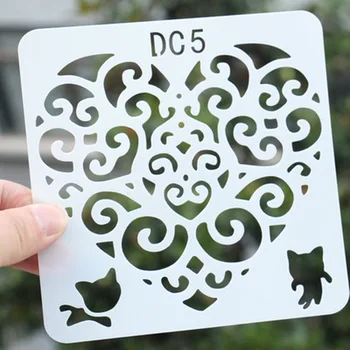 

Creative Love Template Hollow DIY Painting Template Photo Album Hand Account Mold Packaging Manual Drawing Board 12 Sheets Into