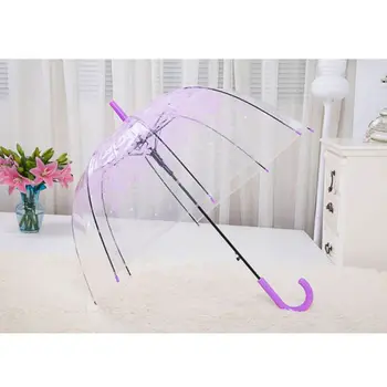 

Romantic Transparent Clear Flowers Bubble Dome Umbrella Half Automatic For Wind Heavy Rain85WC