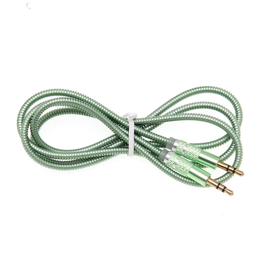 3 5 Jack AUX Audio Cable 3 5MM Male To Male Cable for Phone Car Speaker MP4 Headphone 1M Jack 3 5 Spring Audio Cables 30pcs lot