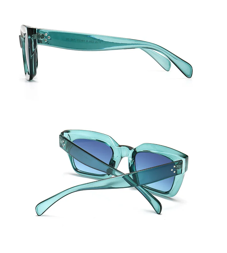 Square Sunglasses Women Retro Gradient Clear Lens Glasses_voghion.com