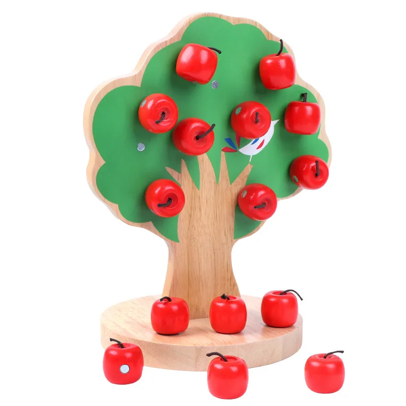 Kindergarten Apple Tree Puzzle Brain Training Match Gifts Kids Teaching Toy HS 