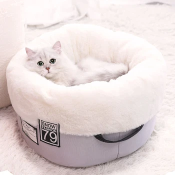 

New soft Comfortable Cat Beds Pet Dog winter Warm Nest For Small Pet Cat Thicken Cat House Marshmallow Cat Bed Supplies Dog Bed