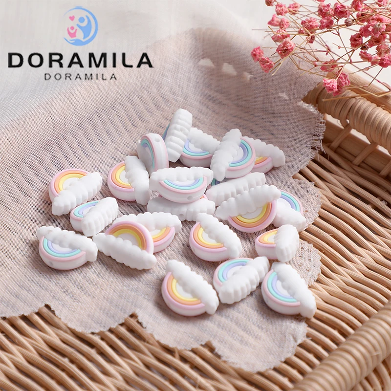 

Silicone Beads Baby Teether Rainbow Cloud Tiny Rod Rodent Food Grade Teeth DIY Pacifier Chain Nursing Bracelet Baby Product
