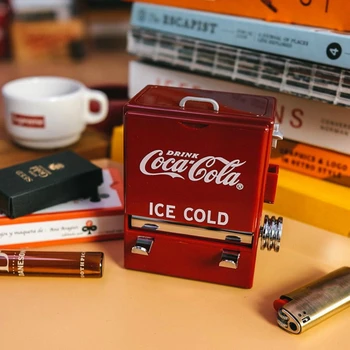

Creative retro cola toothpick box vending machine style pressed toothpick box dispenser plastic holder ornament decoration