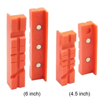 

2pcs Milling Cutter Magnetic Bench Vice Jaw Pad Multi-groove Holder Grips