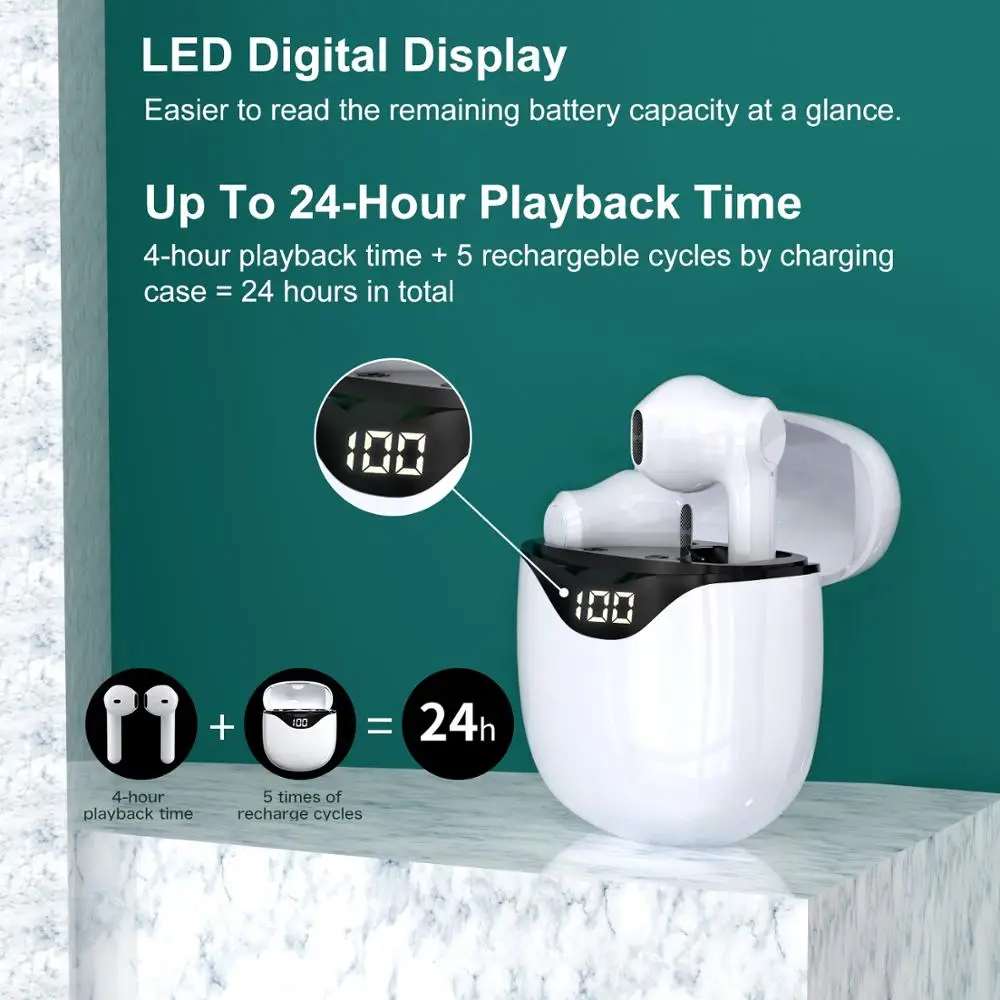 Lanado JT20 new TWS professional wireless headset Bluetooth 5 0 smart noise canceling headset