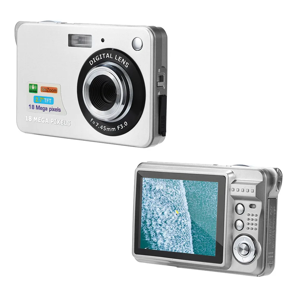 2.7HD Screen Digital Camera 18MP Anti-Shake Face Detection Camcorder Blank displays vivid image Anti-shake face detection F808