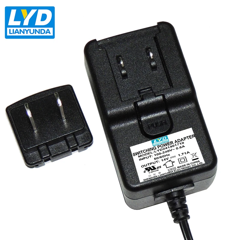 DC 14 V/1.71A 2 1*5 5*10mm Поставка медицинского оборудования адаптер стены вставки