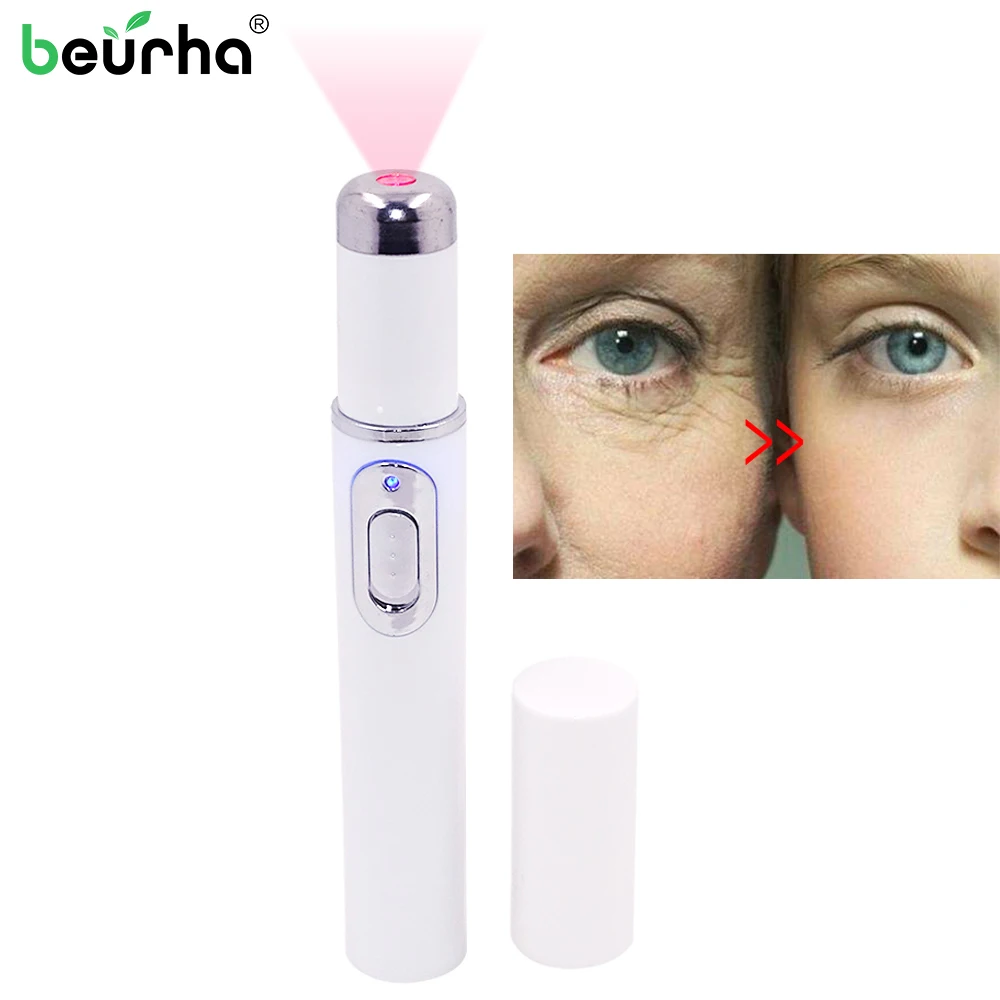 

Drop Ship Skin Care Red Light Laser Pen Portable Eye Bags Fine Lines Edema Removal Eye Circles Remover Therapy Pen Massage Relax