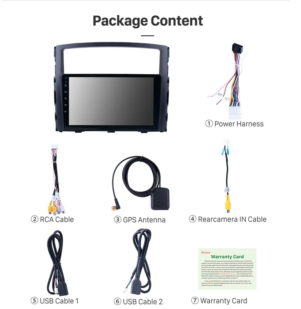 Flash Deal Seicane 9" HD 1024*600 Android 9.0 for 2006 2007 2008-2013 Mitsubishi Pajero V97/V93 Quad-Core Car Radio GPS Multimedia Player 14