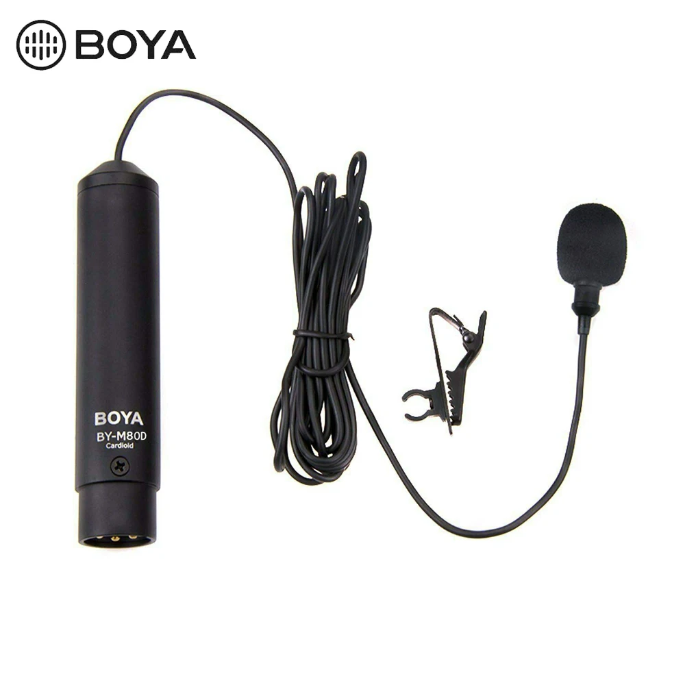 BOYA BY-M8OD Professional Omni-directional XLR Output Clip-On Lapel Condenser Microphone for Camcorder Audio Recorder Video Mic