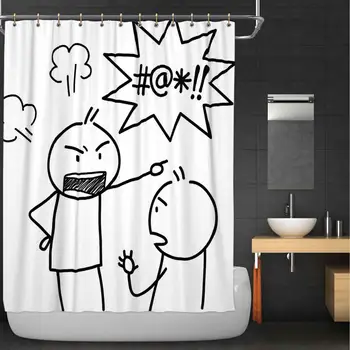 

Anger Management Doodle Fabric Shower Curtain,126072 for Bathroom Decor,84''W x 72''H