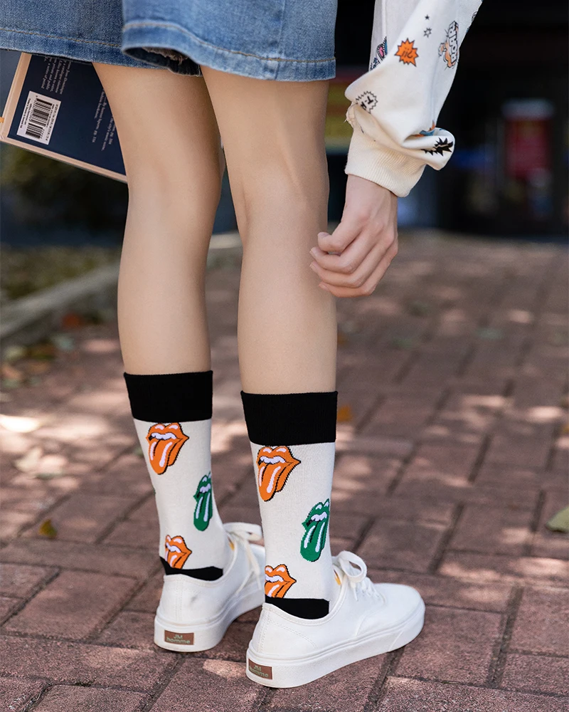 Новые стильные ретро английские клетчатые женские носки, носки Panick, милые, художественные, свежие, женские носки средней длины