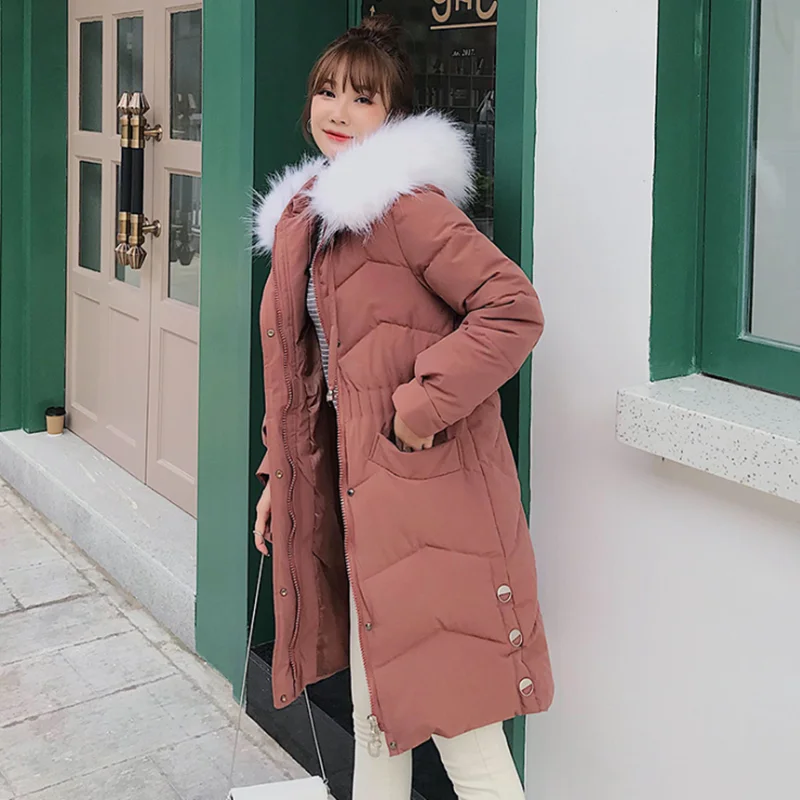 color same picture Стиль, зимнее женское пальто, модные корейские стильные длинные Средние пуховики, черные, желтые теплые толстые женские тонкие хлопковые пальто - Цвет: color same picture