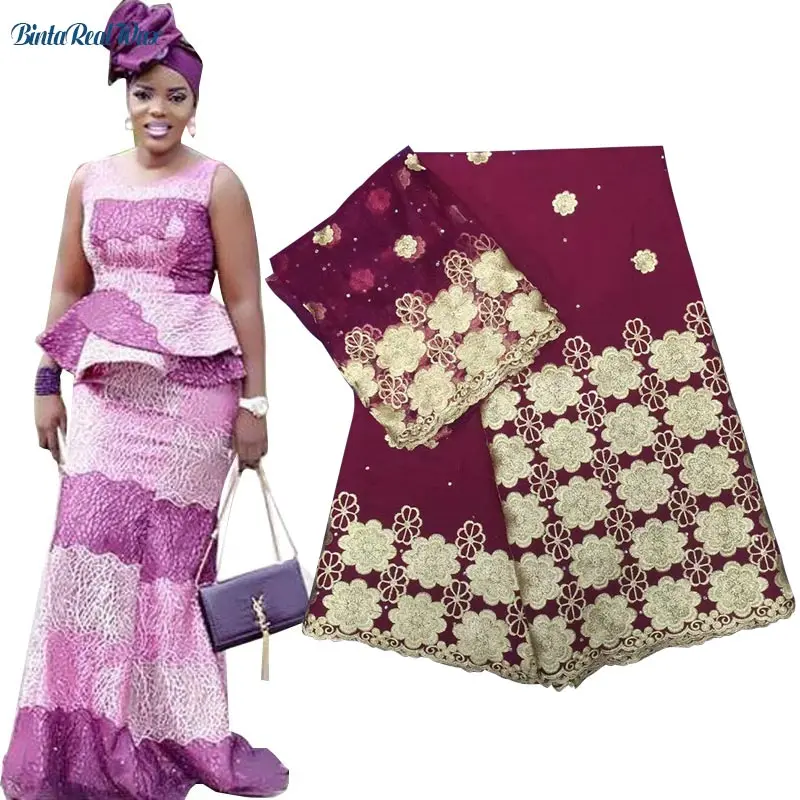 Африканский Базен Riche кружевные платья для женщин Vestidos вечерние Большие размеры женский Африканский вышитый топ и юбка наборы одежды XG031 - Цвет: 6