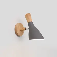 Скандинавский минималистичный креативный Макарон сплошная деревянная стена лампа прикроватная Спальня Гостиная Кабинет прохода бра лампа
