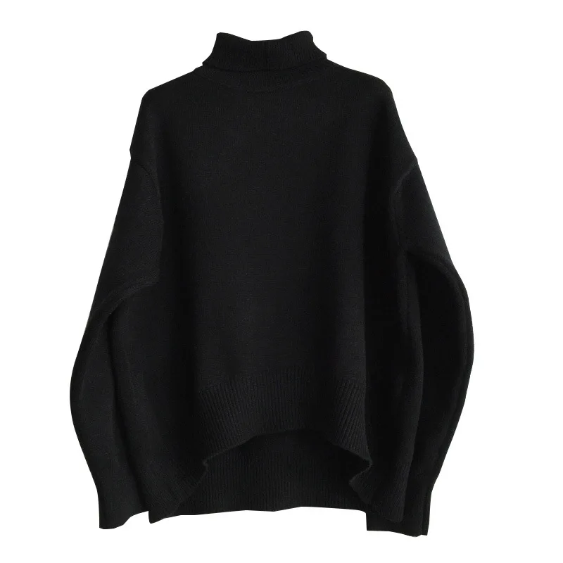 black Neople Водолазка свободные Pull Femme Hiver повседневные дикие однотонные вязаные свитеры женские корейские студенческие пуловеры осень 45694 - Цвет: black