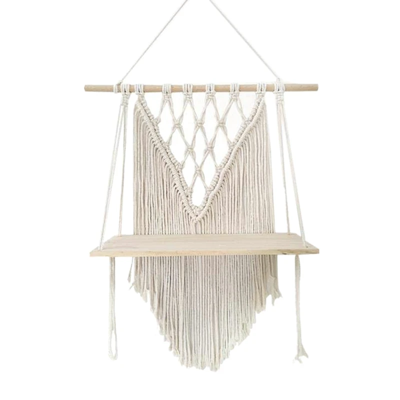 

Macrame Wall Hanging Shelf, Boho Style Handmade Macrame Wall Planters Hanging, Plant Stand, Plant Rack, Macrame Plant Stand, Tap