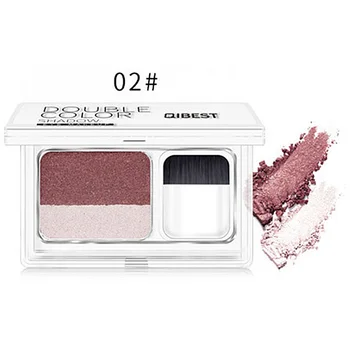

Newly QIBEST Professional Matte Eyeshadow Palette Double Colors Glitter Pigment with Makeup Brush CLA88