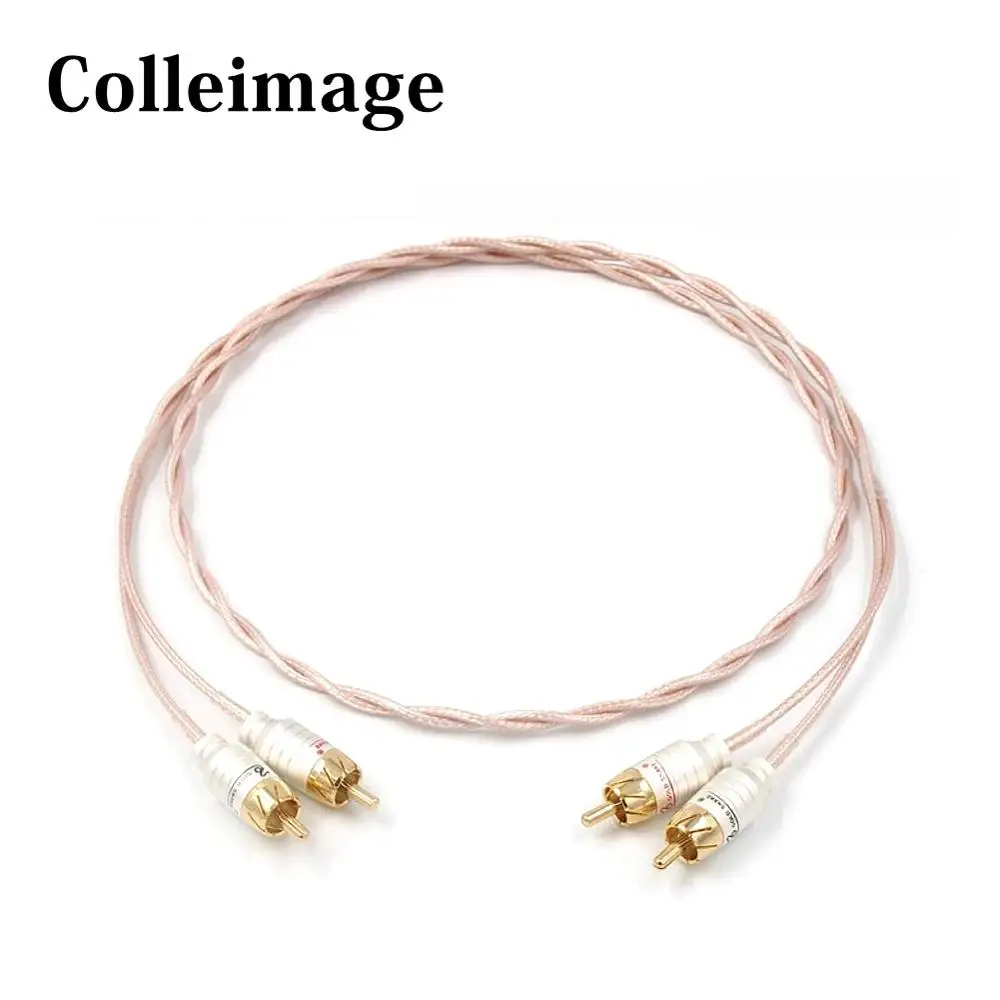 

Colleimage Hifi Silver Plated Copper CD VCD Sound Amplifier Interconnect 2RCA to 2RCA Male Audio RCA Intercomnncet Cable