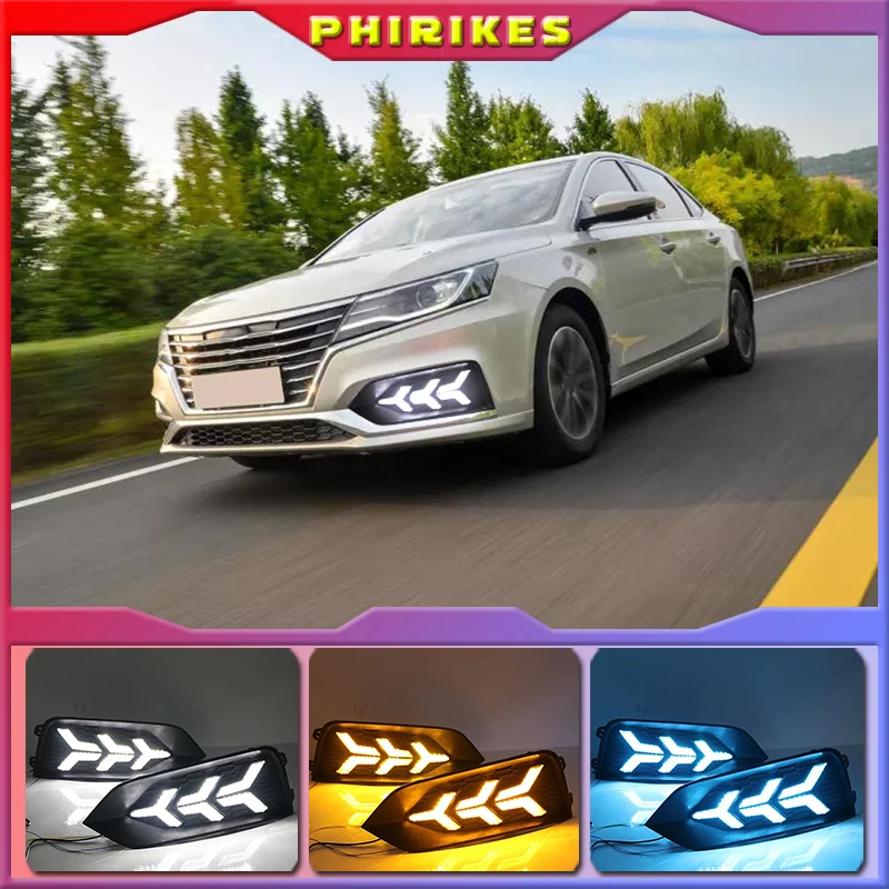 

LED Daytime Running Lights DRL Fog Lamp with Yellow Turn Signal Lamp For Roewe EI6 2019