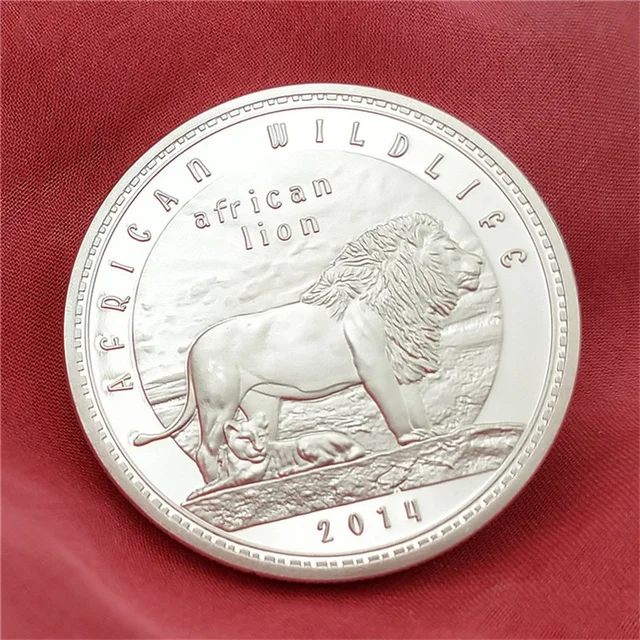 Zambia Lion Animal Commemorative Coin African Animal Coin Grassland Lion Silver Coin Crafts Collectibles lion