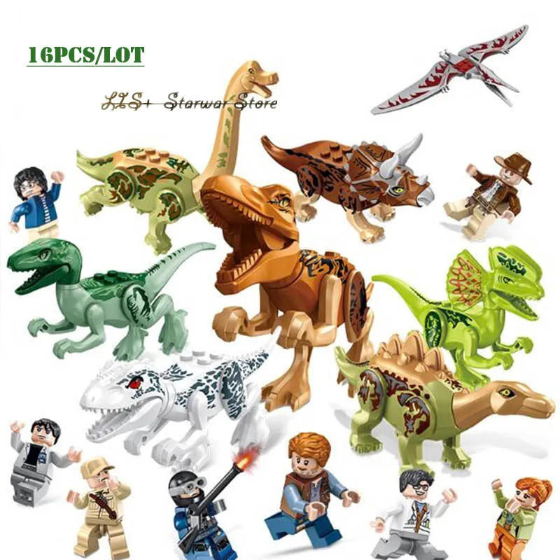 

Jurassic World Park Raptor Dinosaurs Spinosaurus Indoraptor Figures legoinglys Building Blocks Bricks Toys For Children Gift