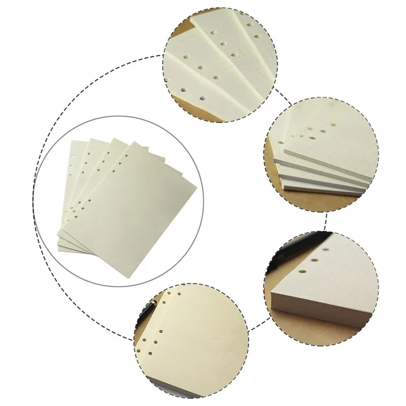 

A5 A6 Loose Leaf Notebook Filler Paper Insert Refill 6 Holes Spiral Office & School Supplies 80 Sheets/Pack
