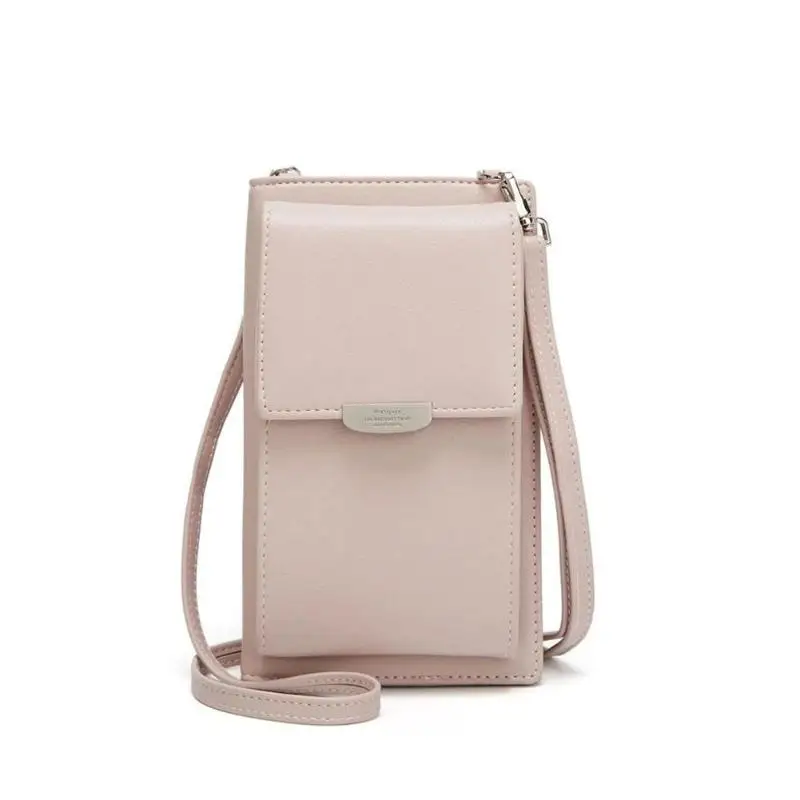 Многофункциональная сумка-мессенджер для девушек, кожаный кошелек для телефона, мини-сумка через плечо, сумка на ремне для отдыха, маленький карман - Цвет: Pink