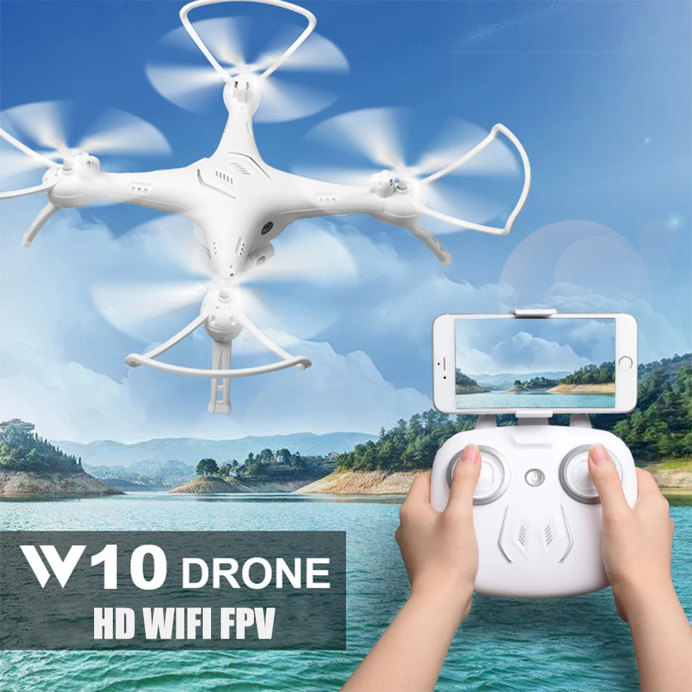 

Drone W10 HD aerial drone One-touch return WiFi fpv Quadcopter air pressure hover helicopter Rc helicopter
