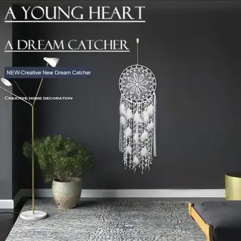 

White Dream Catchers large Handmade Crochet Dreamcatcher Wall Decor For Teen Girls Room Home Decoration
