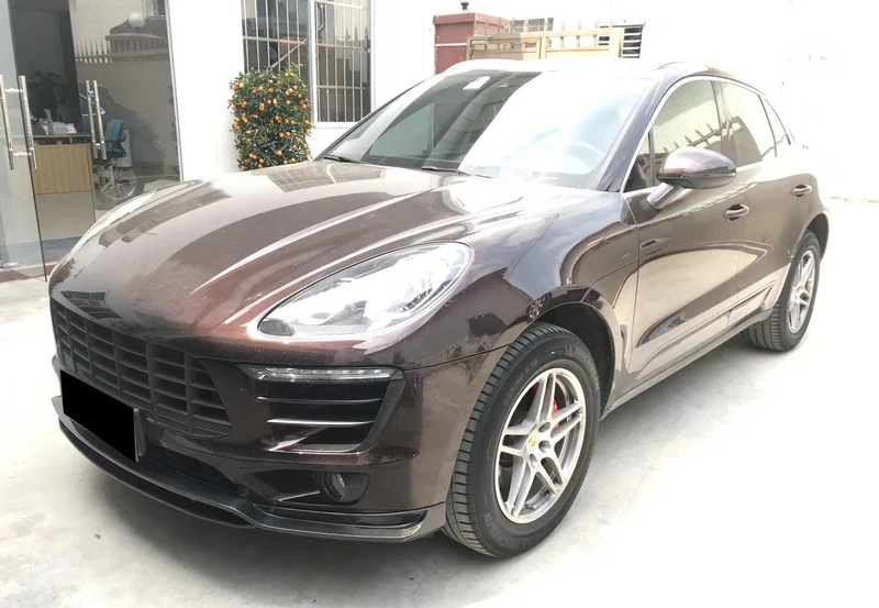 Автомобильный Стайлинг для Porsche Macan LD style Carbon Fiber передняя губа(только для предварительной обработки) глянцевая отделка бампер сплиттер Fibre Drift Kit