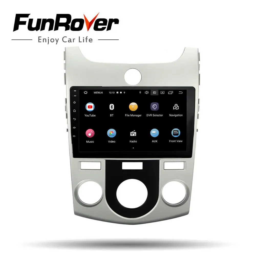 Discount FUNROVER 2.5D+IPS 2 din car radio Multimedia dvd player android 9.0 For KIA Forte Cerato 2008-2012 stereo dvd gps tape recorder 2