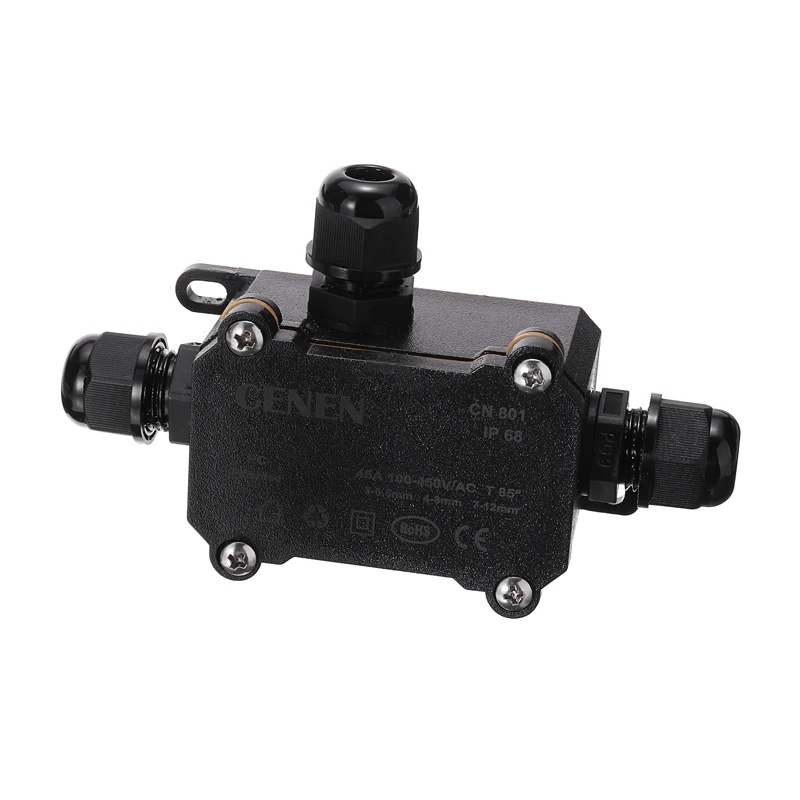 1pc Black Electrical Cable Wire Connector Junction Box Case For Low/high Voltage Garden Lighting Accessories | Обустройство дома