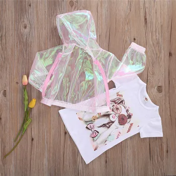 

2Pcs Sweet Summer Clothes For Girls Kids Girls Candy Pink Long Sleeve Sunscreen Coat+Cotton Straight Dress Children Outfits 2020