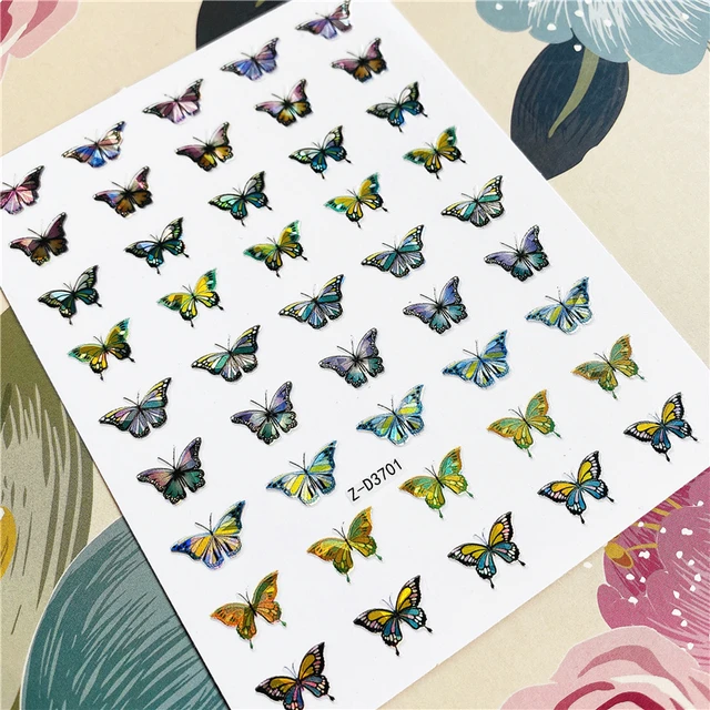 Z-D3702 Z-D3706 Colorful butterfly 3D Back glue Nail decal Nail sticker Nail decoration Nail art Nail ornament Z-D3701