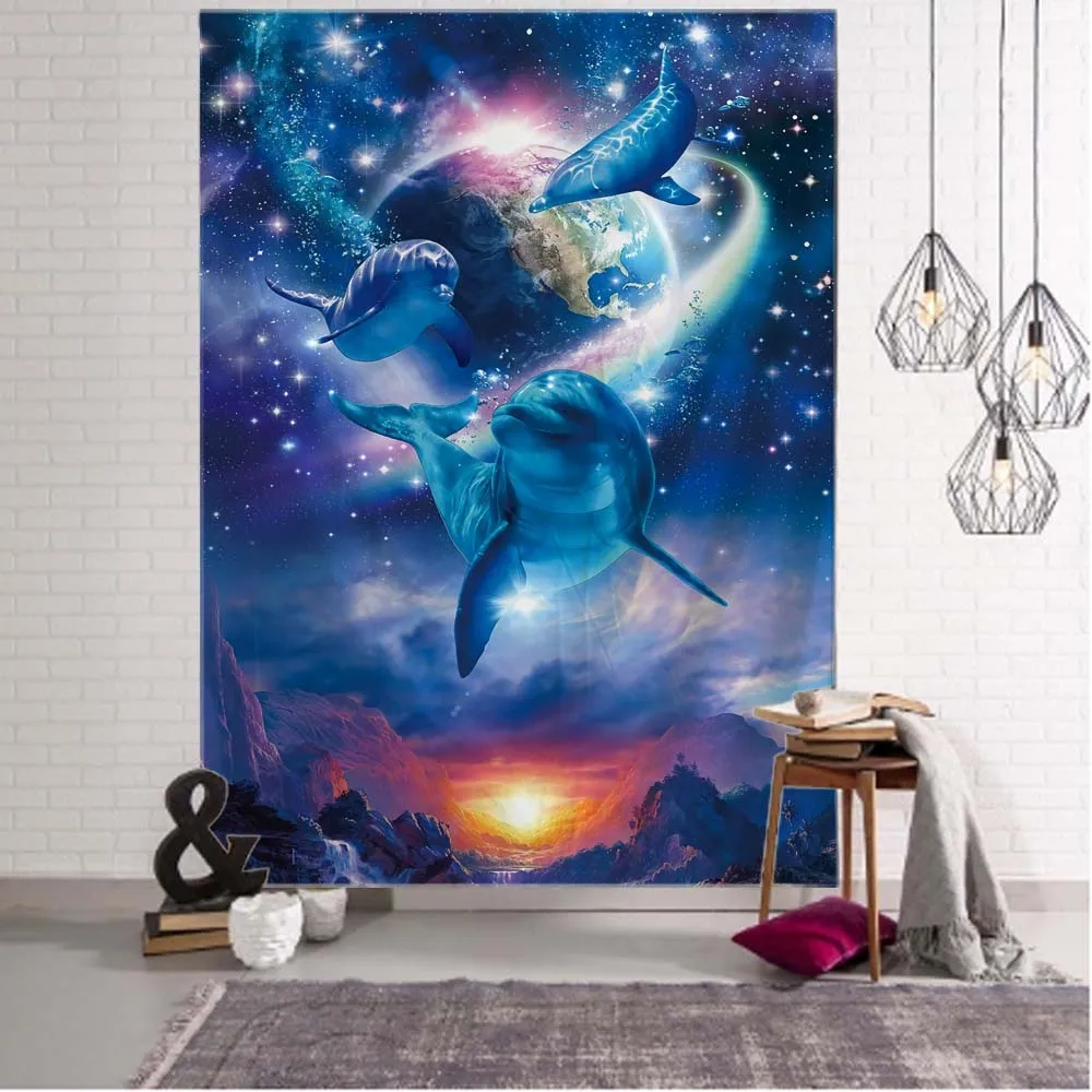 Tapestry wall hanging chakra psychedelic art animal bohemian hippie witchcraft living room bedroom wall decoration yoga mat