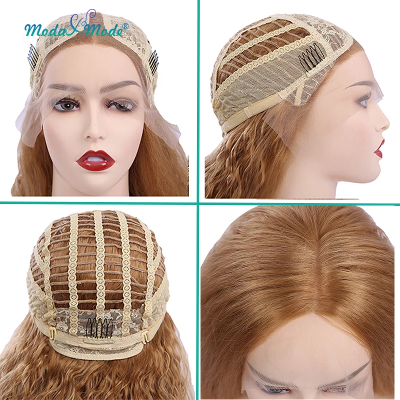 Moda& Mode кудрявый синтетический парик 2" длинные светлые волосы Sythetic парик фронта шнурка для белых/черных женщин термостойкие