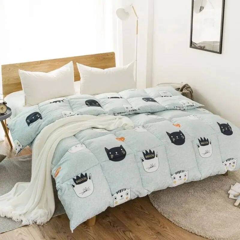 Мягкое удобное супер теплое стеганое одеяло зимнее стеганое постельное бельё пуховые одеяла для взрослых дома/отеля одно/двойное постельное белье - Цвет: as picture