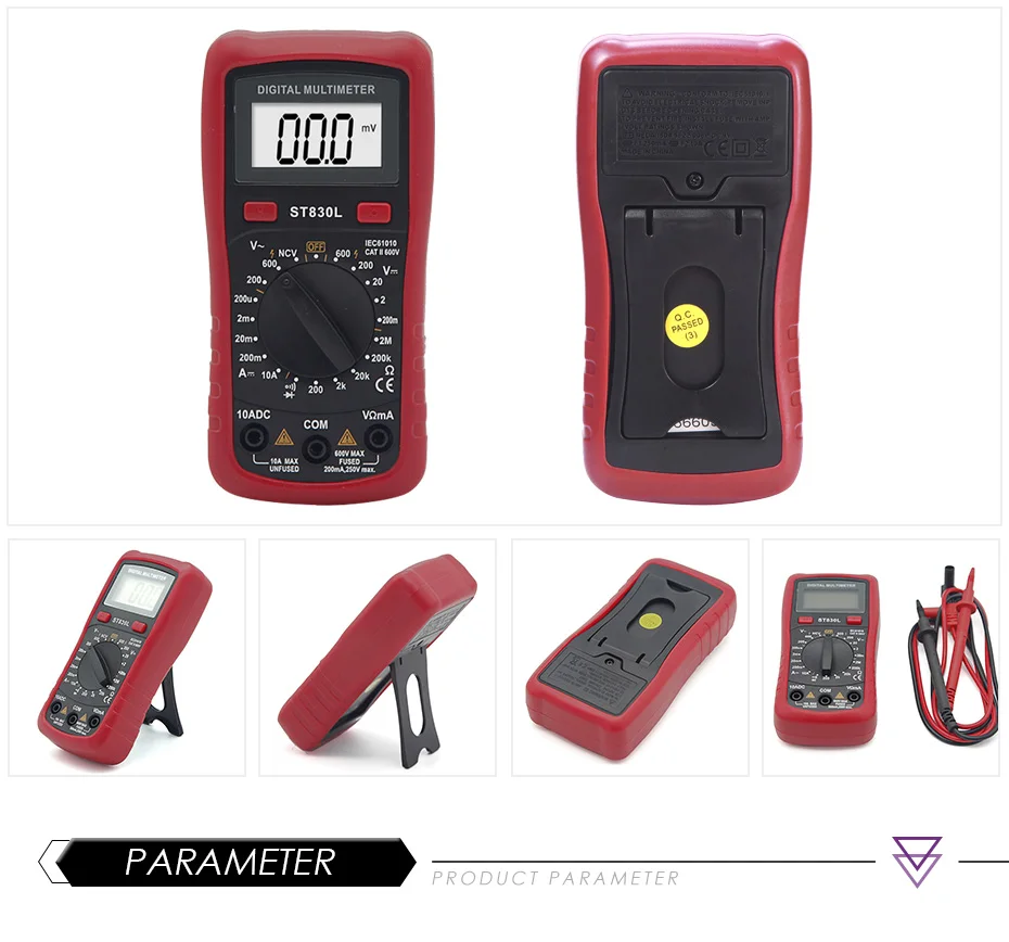 Nicetymeter ST830L Профессиональный мини размер ладони DIY цифровой мультиметр постоянного тока Измерение сопротивления мультиметр lo z temp