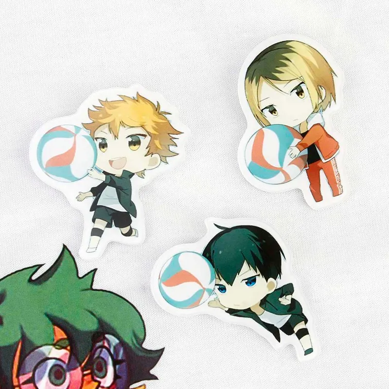 Манга Haikyuu! Значки для косплея аниме рисунок принт Хината Shoyo брошь на застежке 58