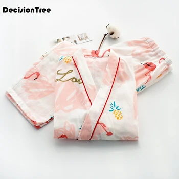 

2020 Pajamas sleepwear pyjama femme pijama mujer lingerie nightgown sleep pajamas femme V-neck Pijama Kimono suit
